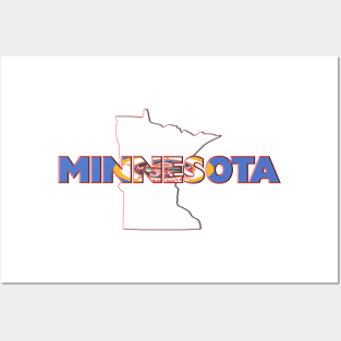 Minnesota Colored State Letters Posters and Art